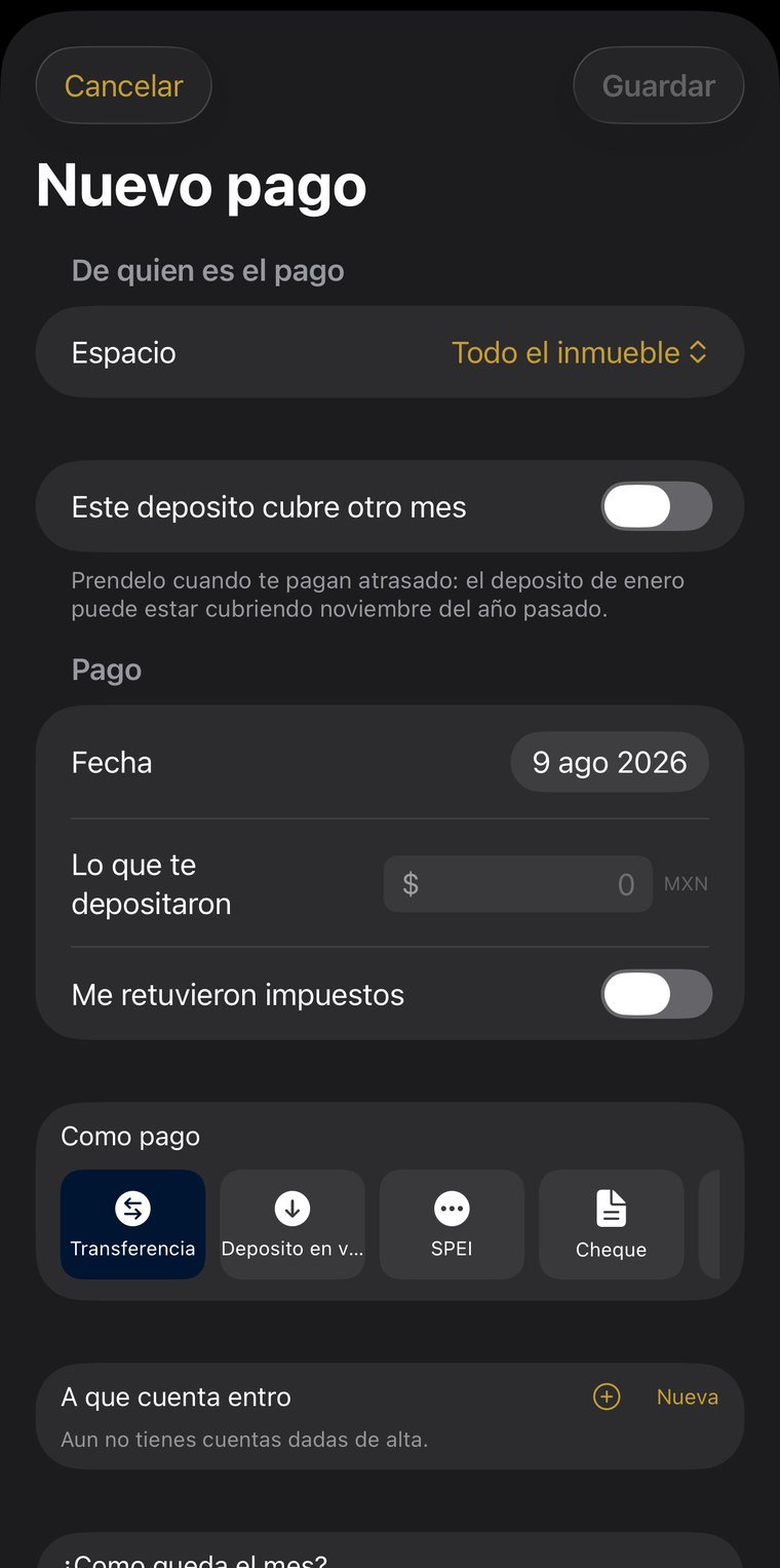 Recording a payment, even when the deposit covers another month