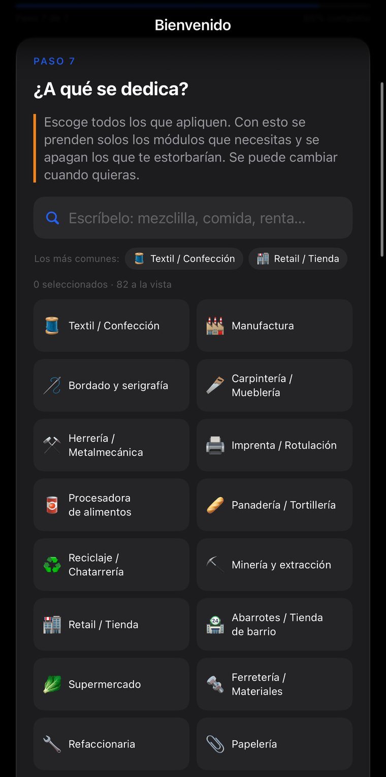 Se escoge el giro y se encienden solos sus módulos