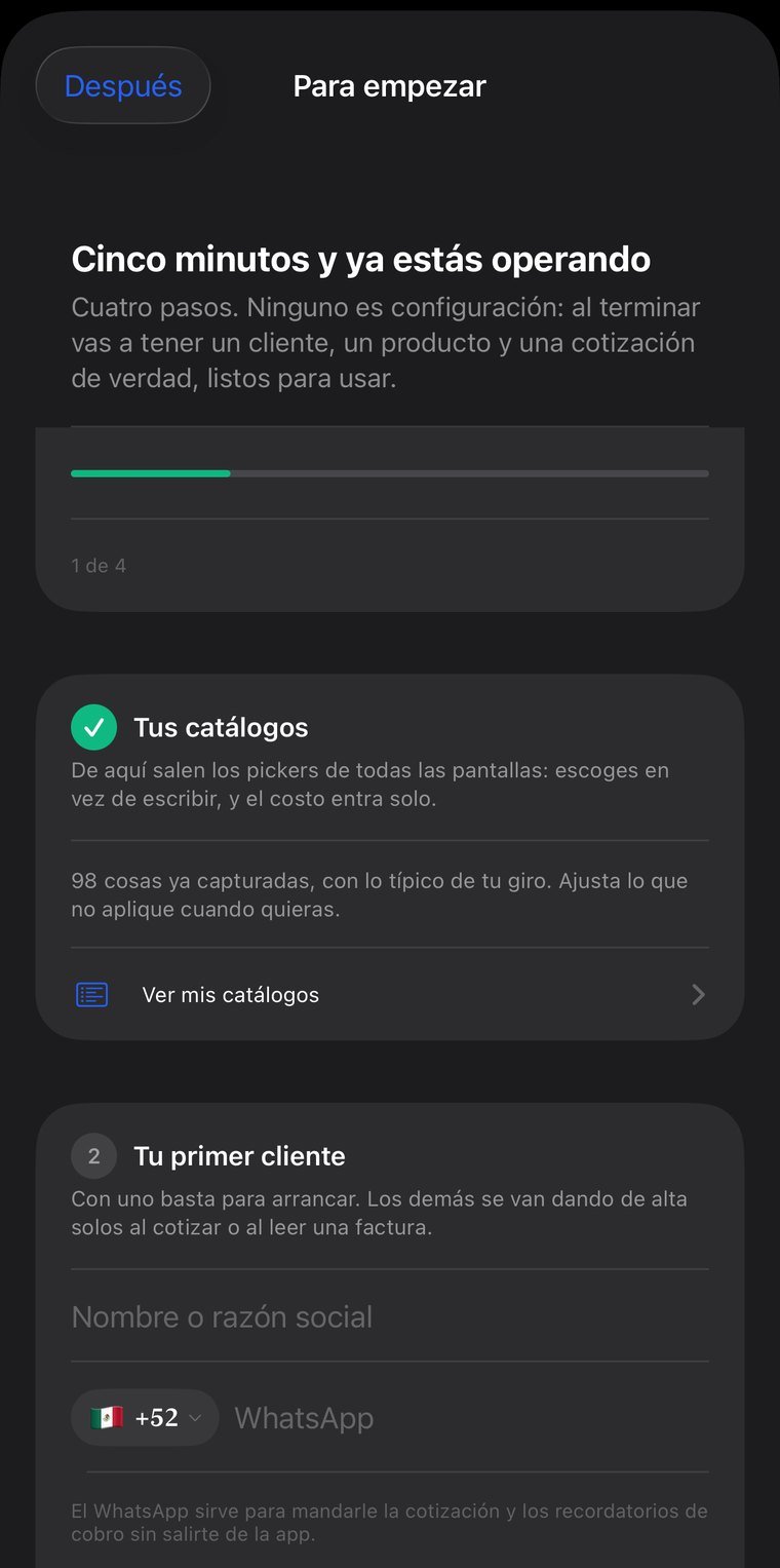 Cinco minutos y ya estás operando