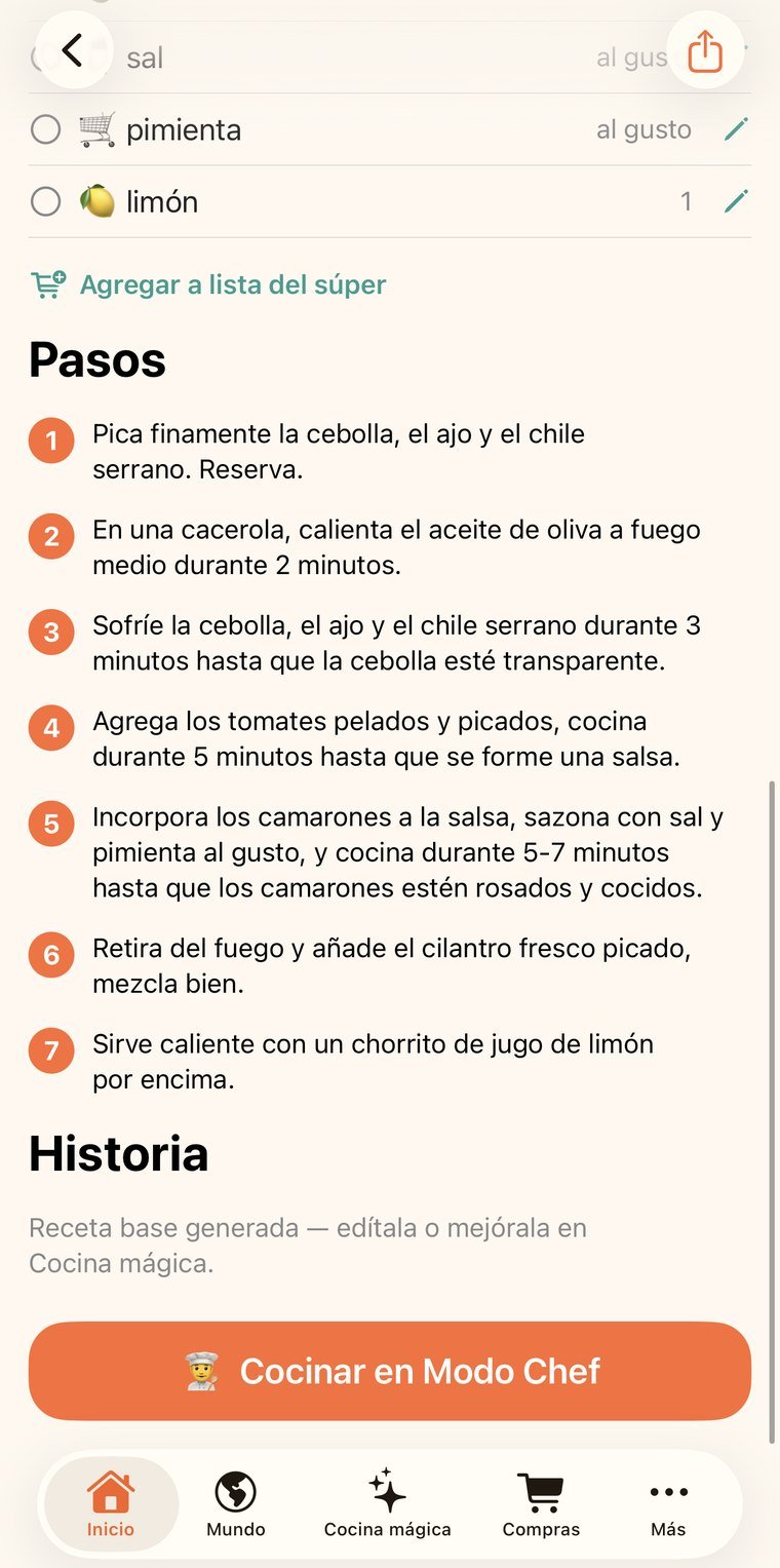 Ingredientes y pasos, con la historia de la receta