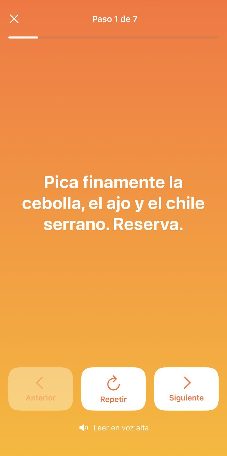 Modo Chef: un paso a la vez, y lee en voz alta